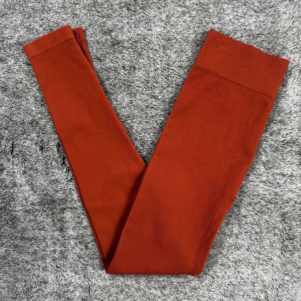 Free People Free Movement Leggings Cut Out Knee Women's M/L Burnt Orange